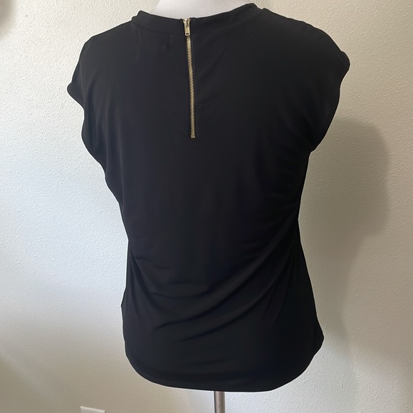 Liz Claiborne Medium Black Sleeveless Dress Blouse with Zipper Detail in Back - Picture 4 of 6